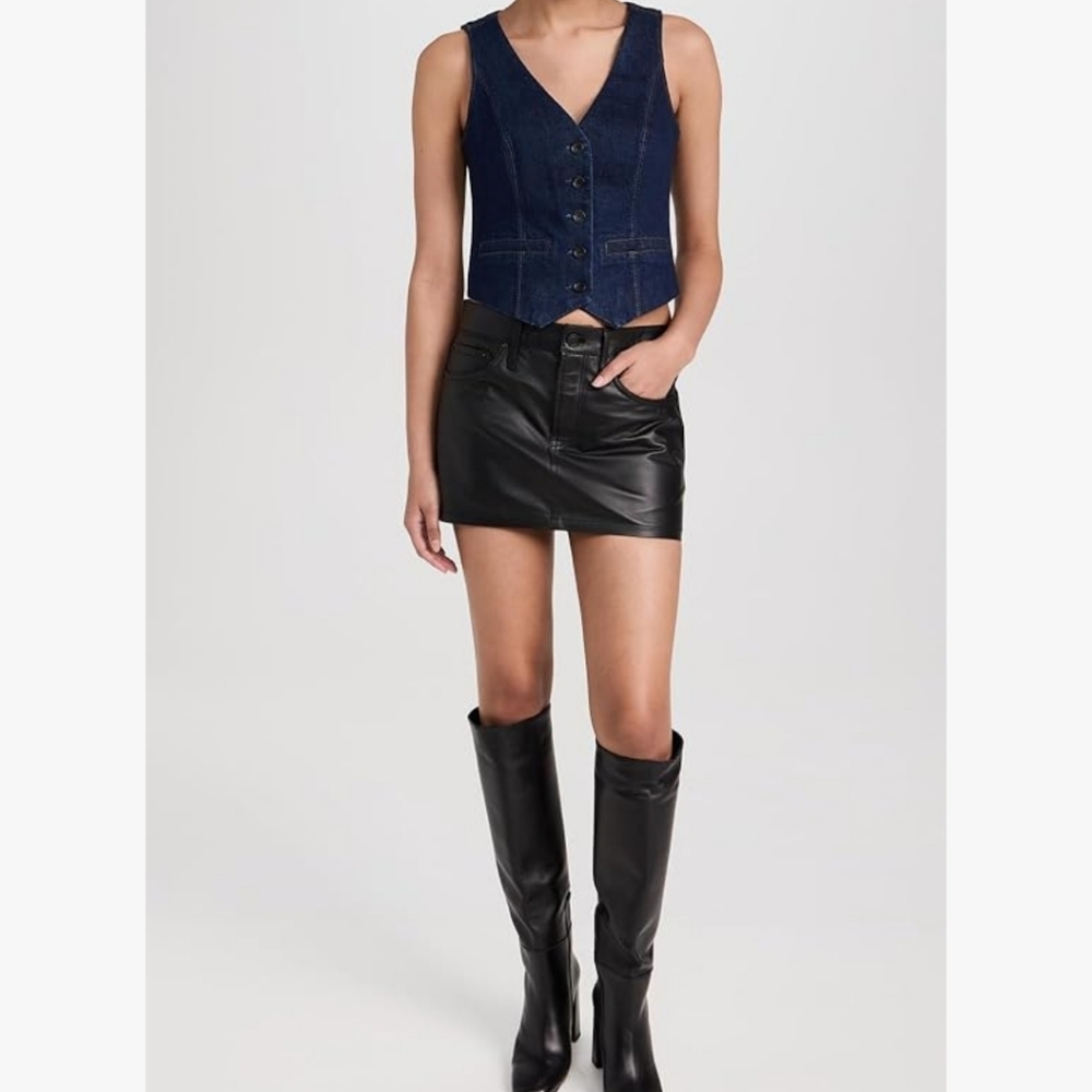 Paige Antonella Dark Wash Fitted Vest Size 4 NWOT. ($209 Retail) - Picture 13 of 13